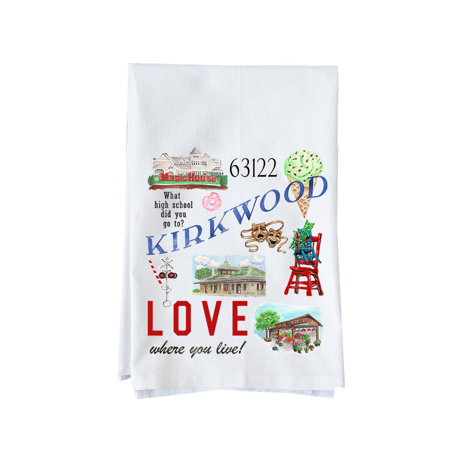 Kirkwood MO Collage Kitchen Towel