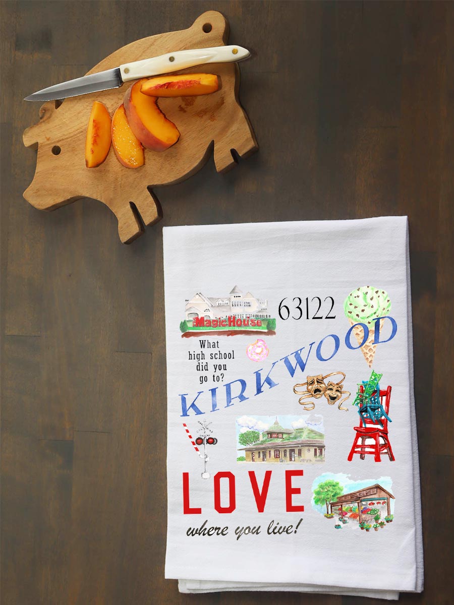 Kirkwood MO Collage Kitchen Towel