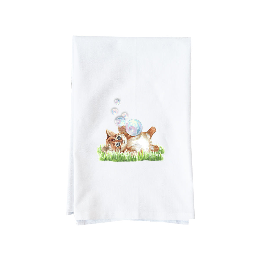 Kitten and Bubbles Kitchen Towel