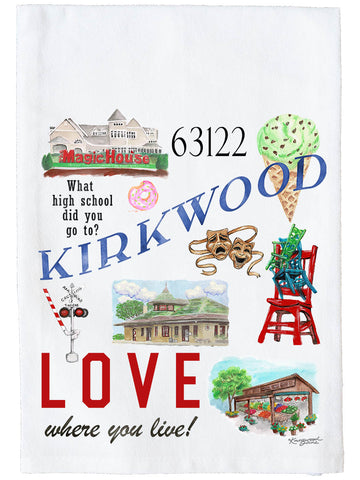 Kirkwood MO Collage Kitchen Towel