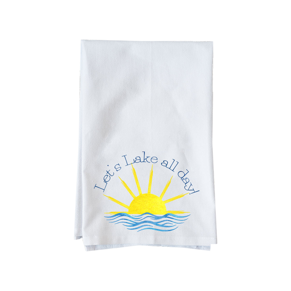 Let's Lake All Day Sun and Waves Kitchen Towel