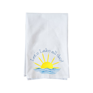Let's Lake All Day Sun and Waves Kitchen Towel