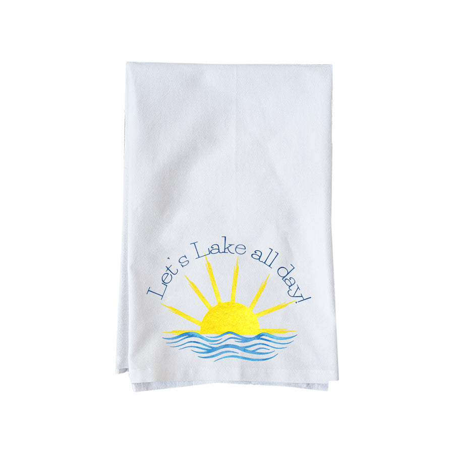 Let's Lake All Day Sun and Waves Kitchen Towel