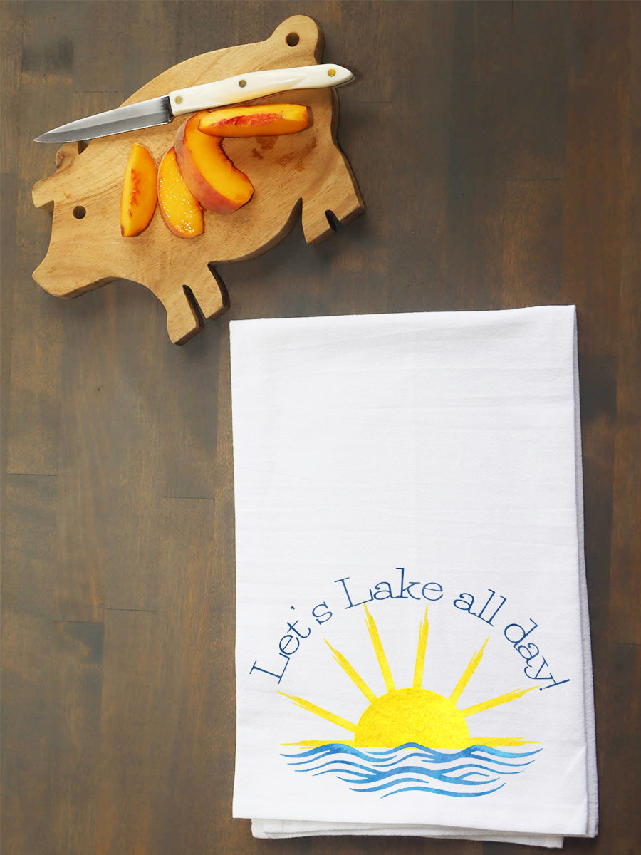 Let's Lake All Day Sun and Waves Kitchen Towel