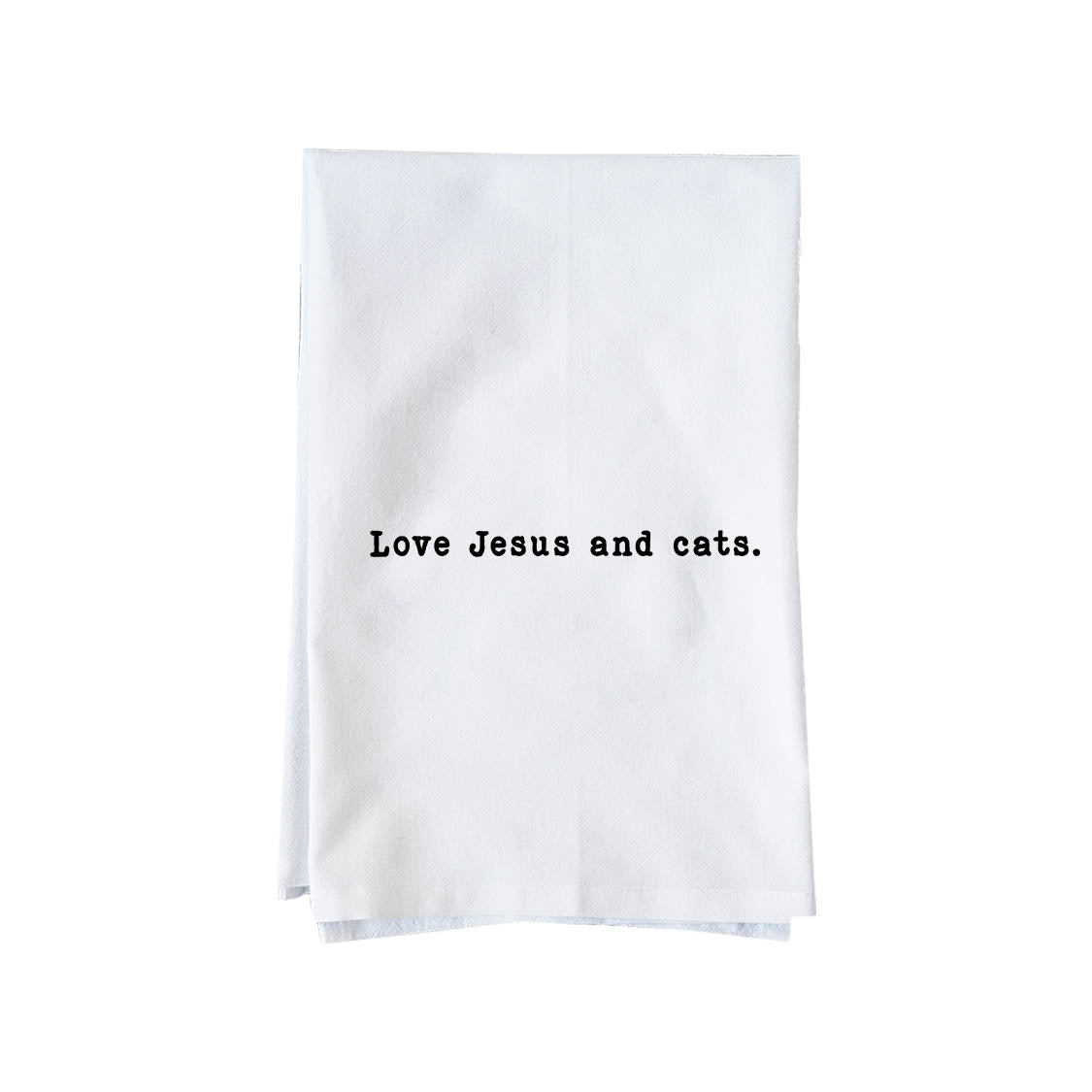 Love Jesus and cats Kitchen Towel
