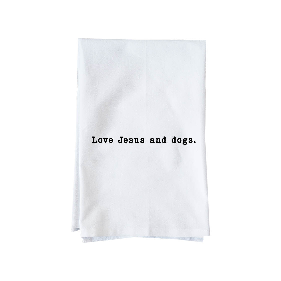 Love Jesus and dogs Kitchen Towel