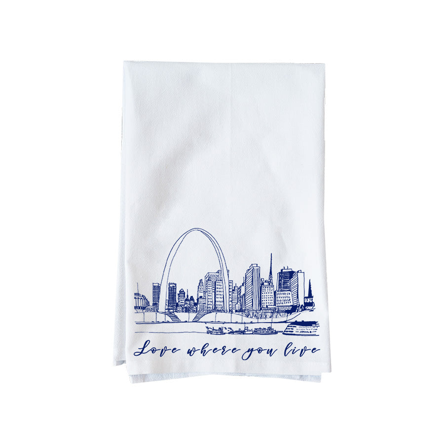 Love Where You Live (Saint Louis Skyline) Kitchen Towel