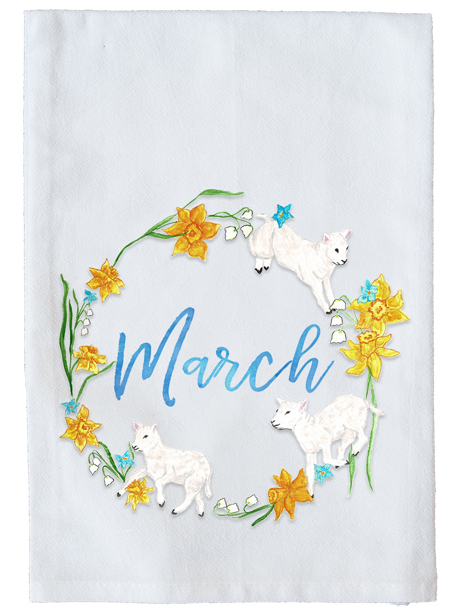 March Wreath with Options Kitchen Towel