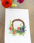 Mixed Floral Wreath Kitchen Towel