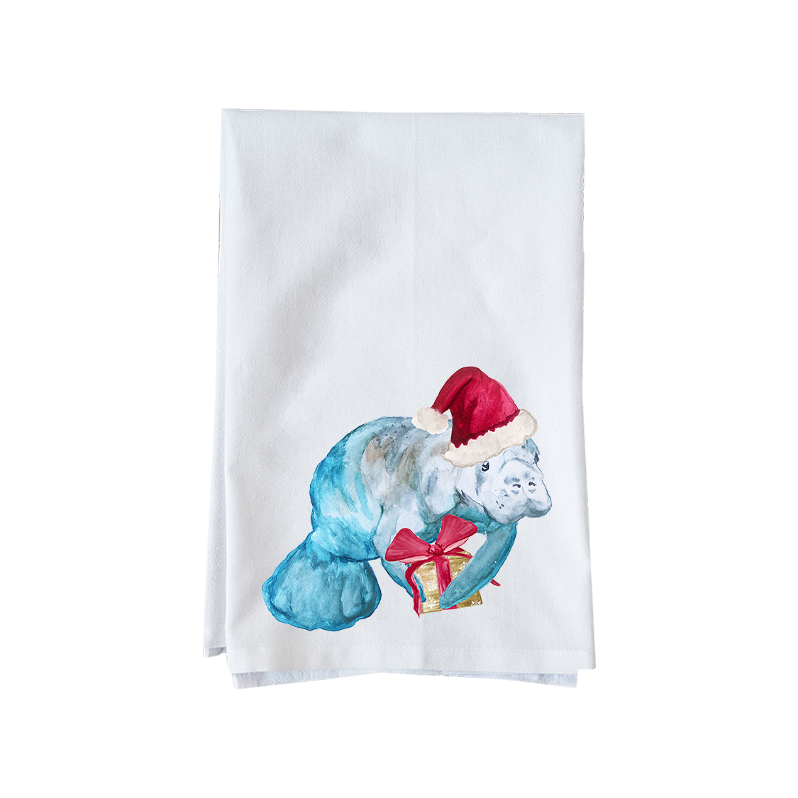 Merry Christmas Manatee Kitchen Towel