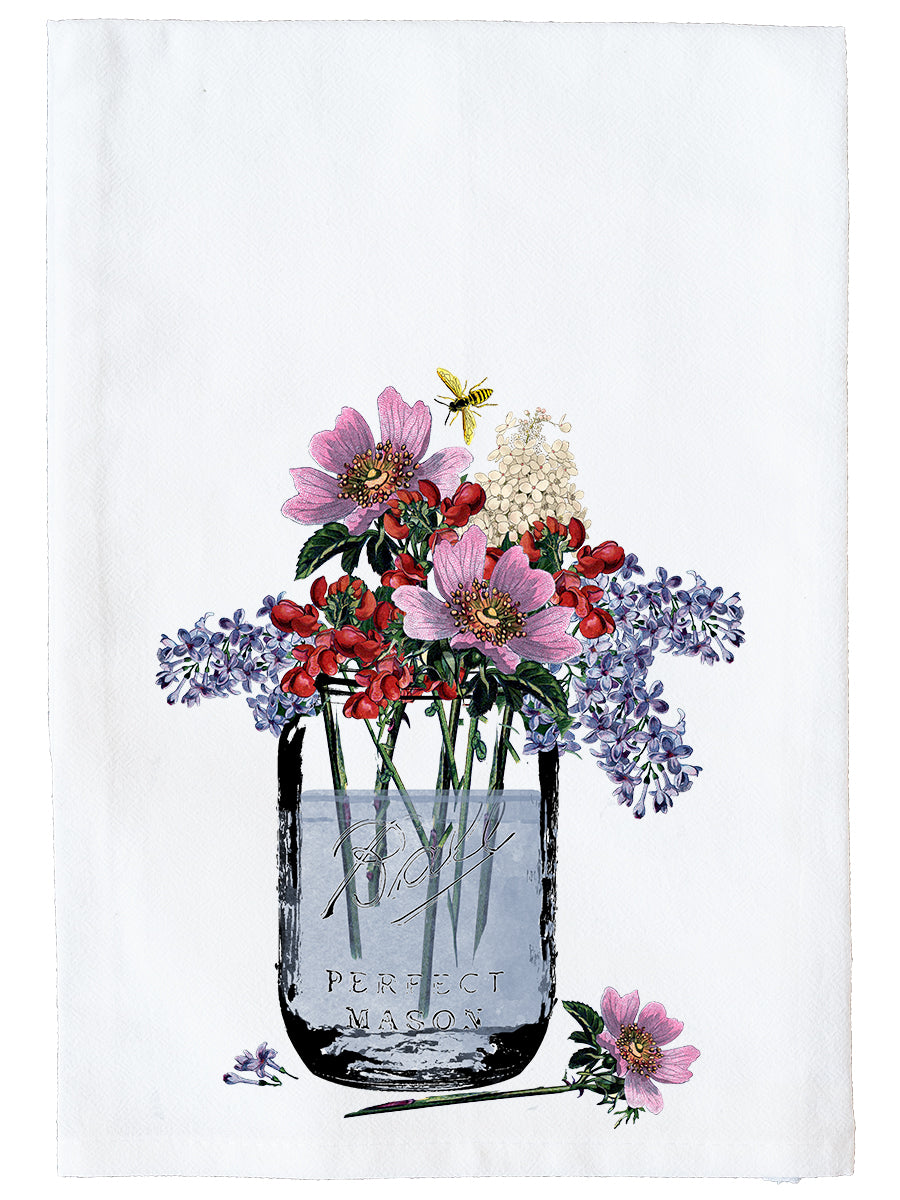 Mason Jar with Bee Kitchen Towel