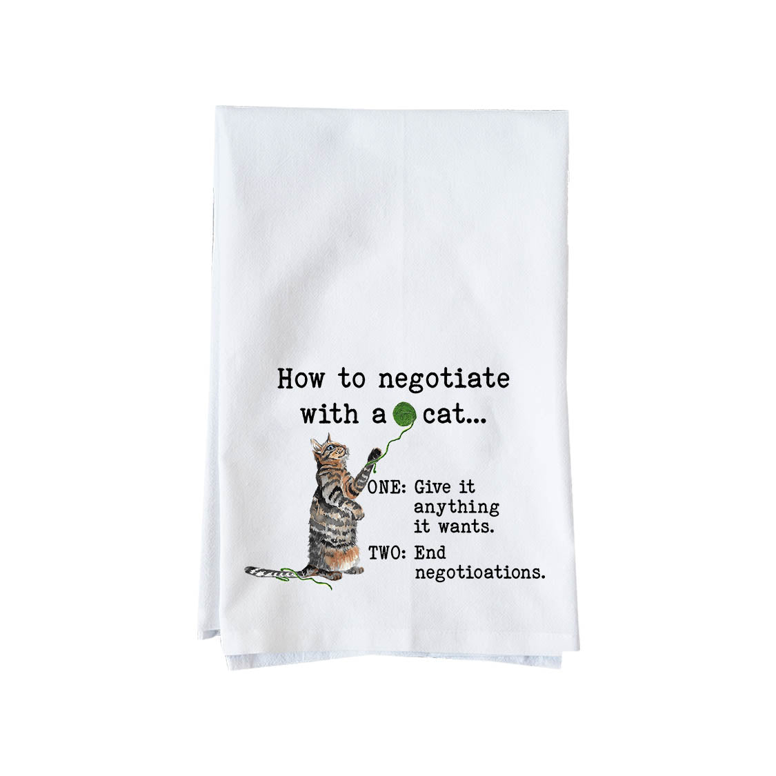 Negotiate with cat Kitchen Towel