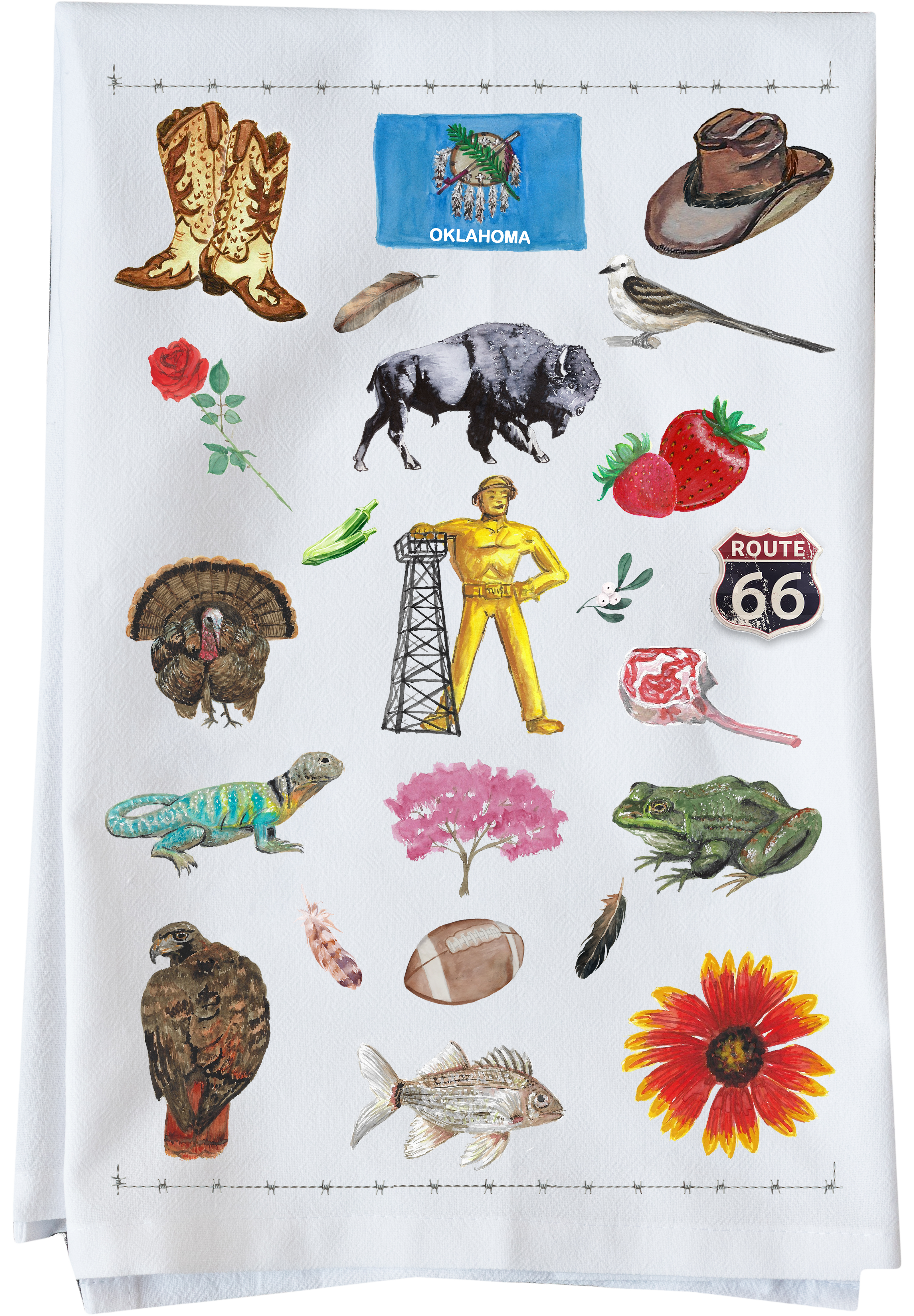 Oklahoma Collage Kitchen Towel