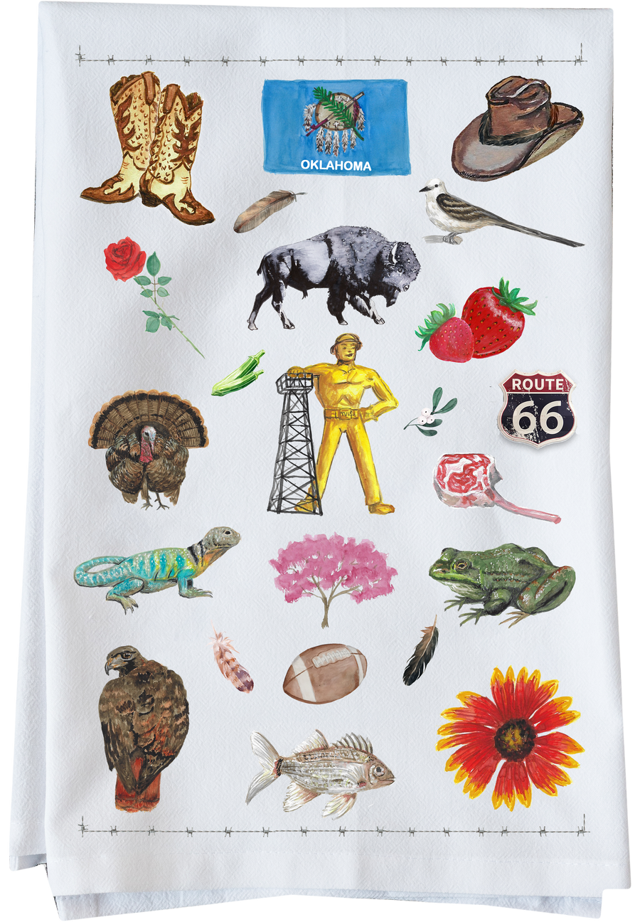 Oklahoma Collage Kitchen Towel