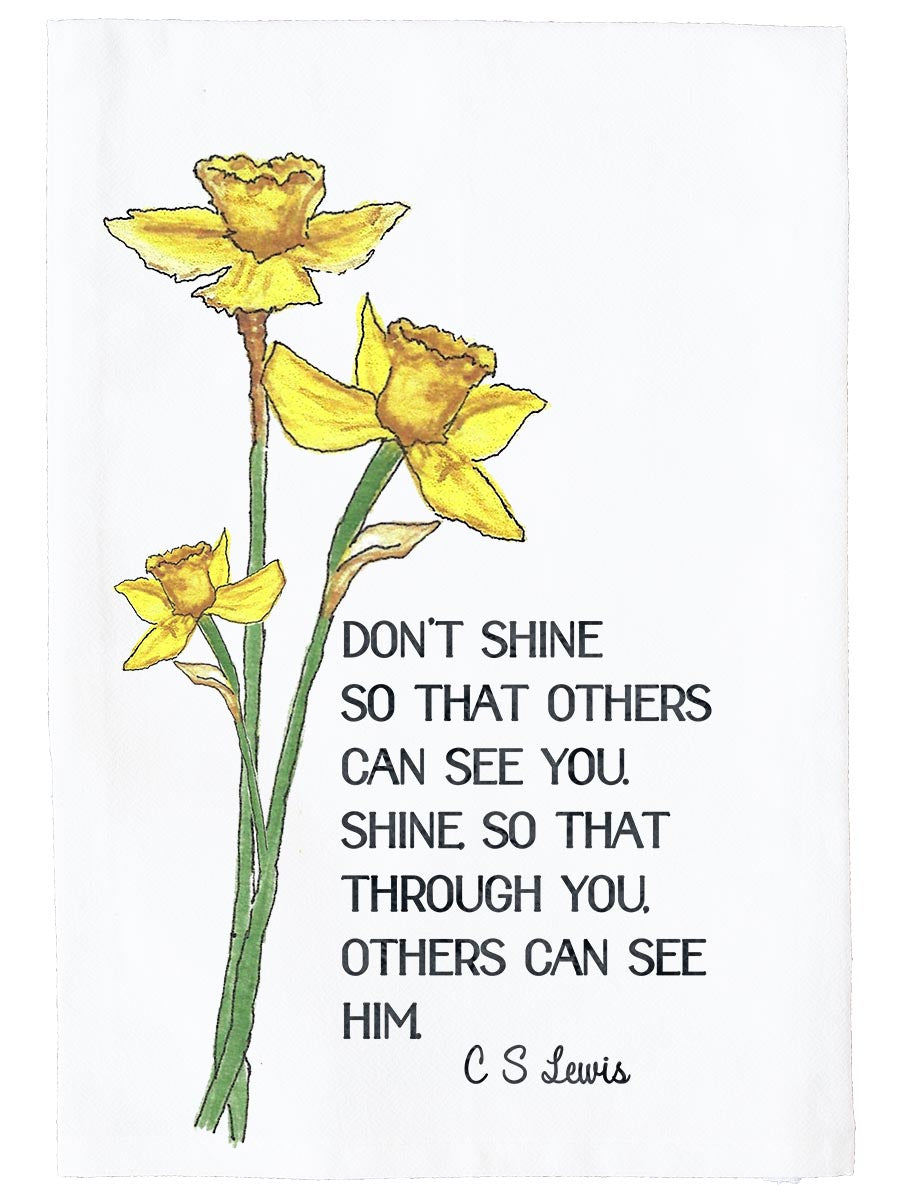 Others Can See Him C S Lewis Quote Floral Kitchen Towel