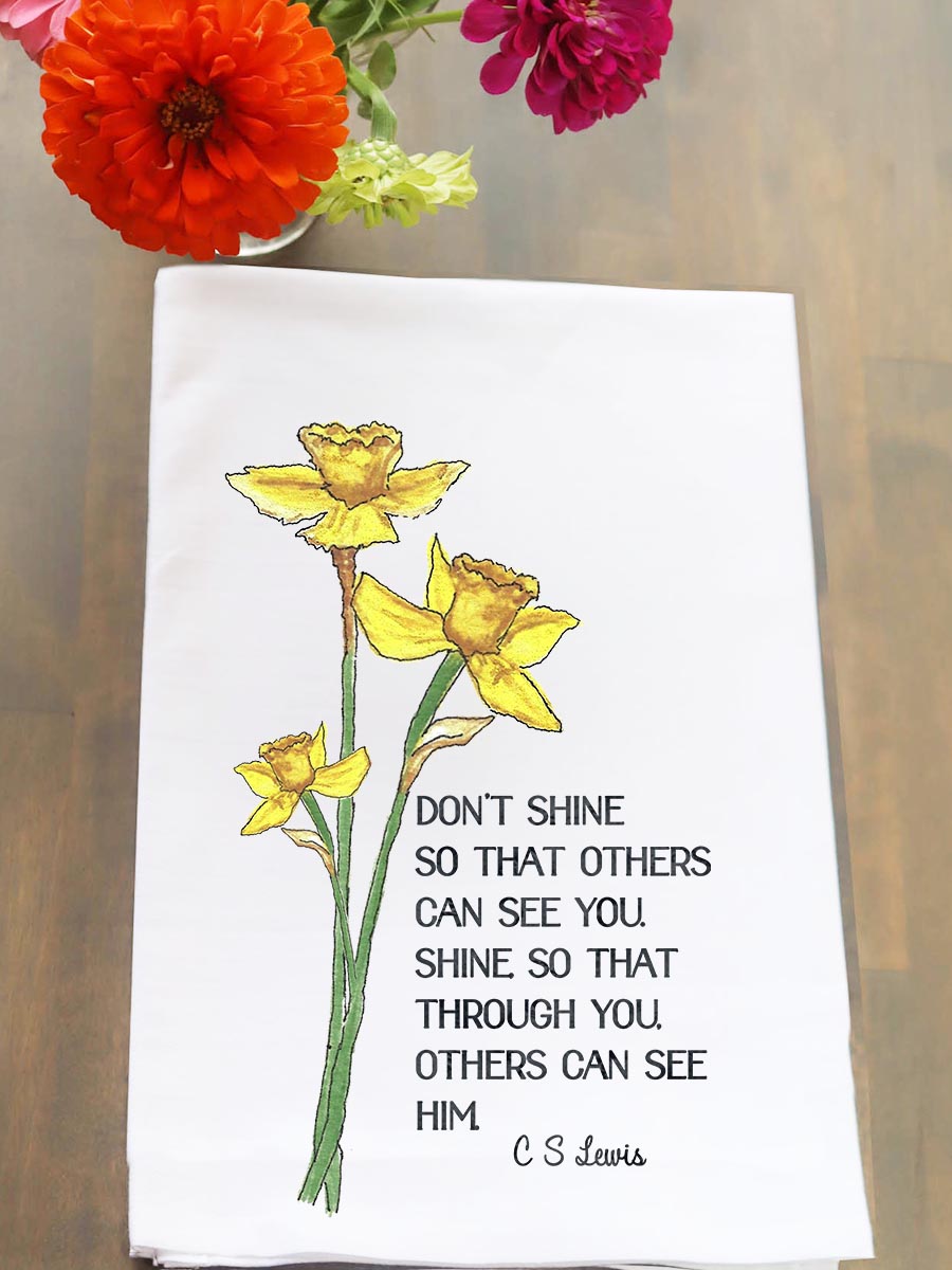 Others Can See Him C S Lewis Quote Floral Kitchen Towel