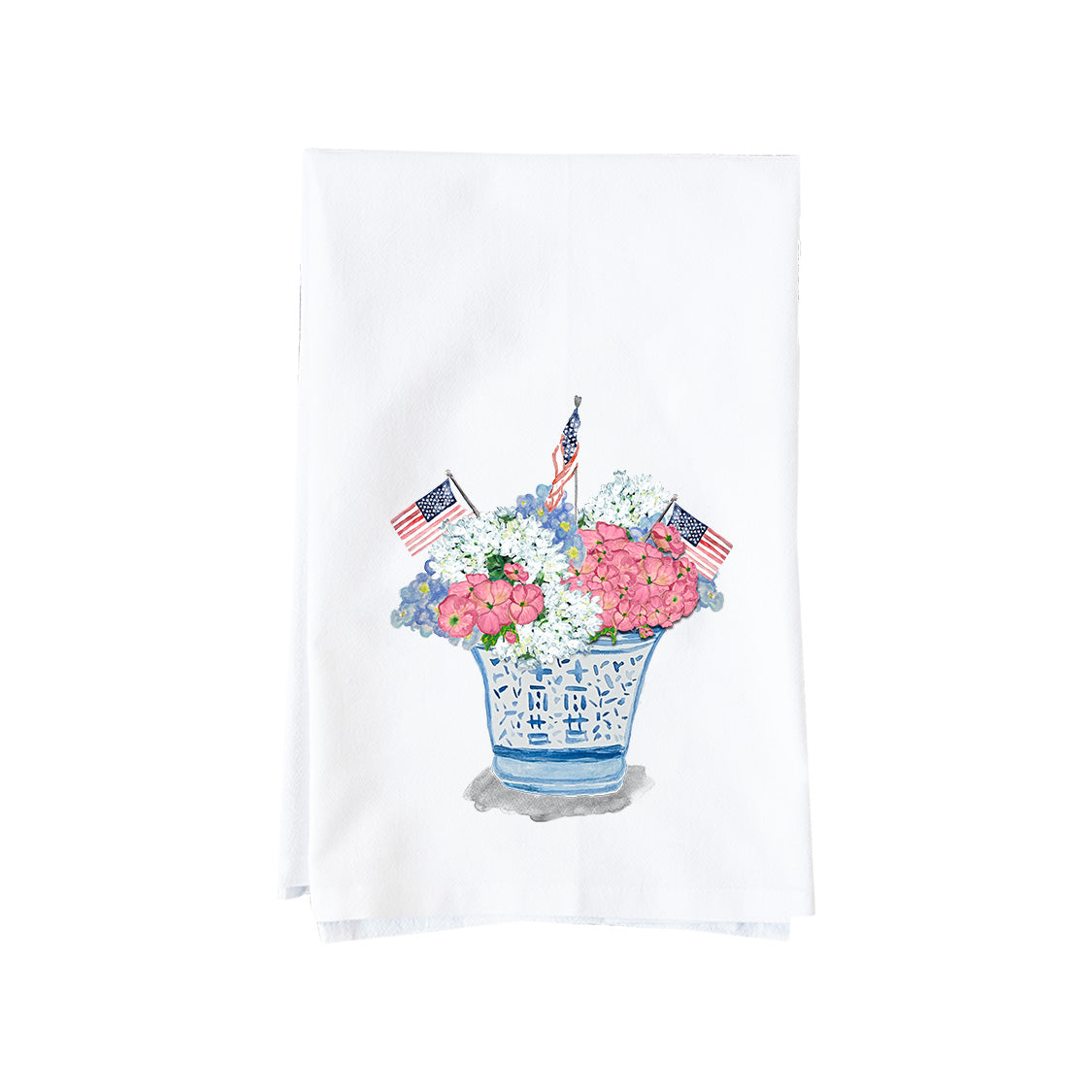 Patriotic Floral Arrangement Kitchen Towel
