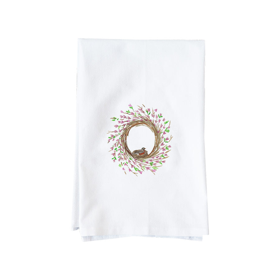 Purple Wreath Kitchen Towel