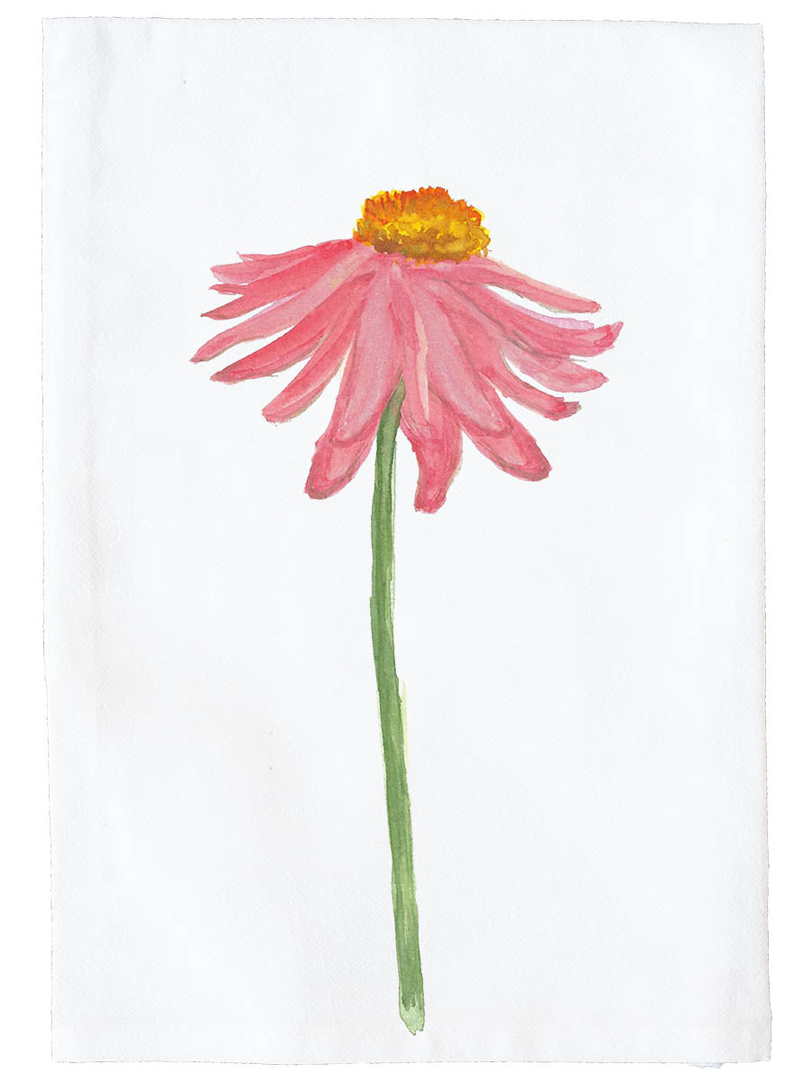 Pink Coneflower Kitchen Towel