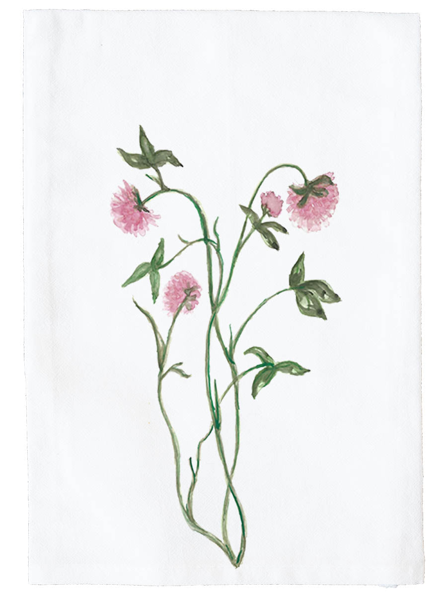 Pink Clovers Kitchen Towel