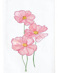 Pink Cosmos Floral Kitchen Towel