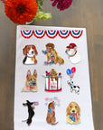 Patriotic Dog Collage Kitchen Towel