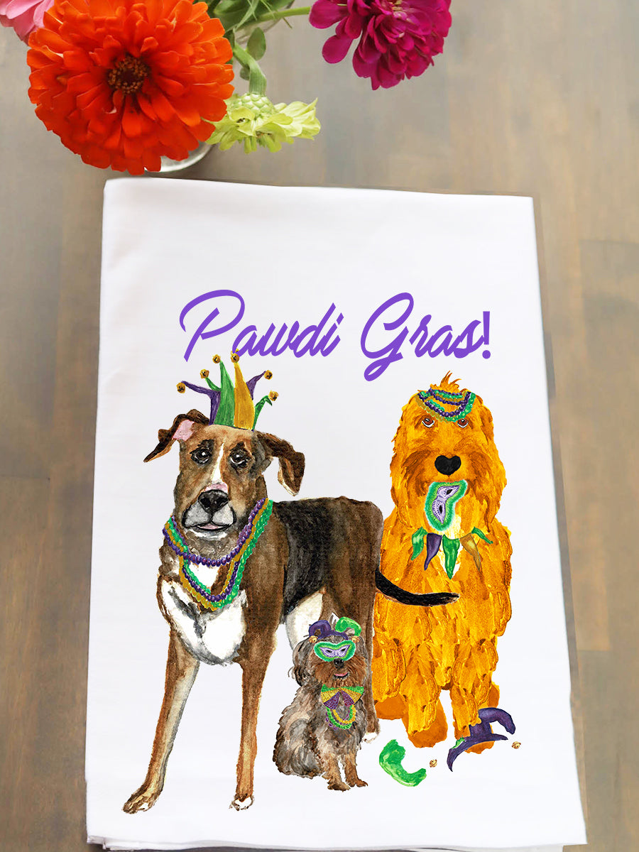 Pawdi Gras Kitchen Towel