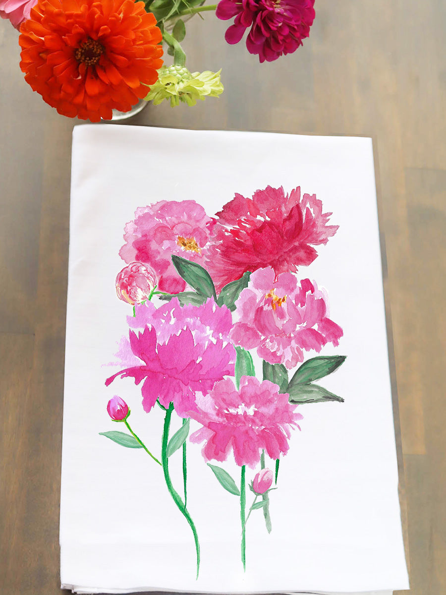 Peony Bunch Kitchen Towel