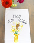 Pop Fizz Clink Champagne Kitchen Towel