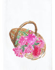 Peonies In Basket Kitchen Towel