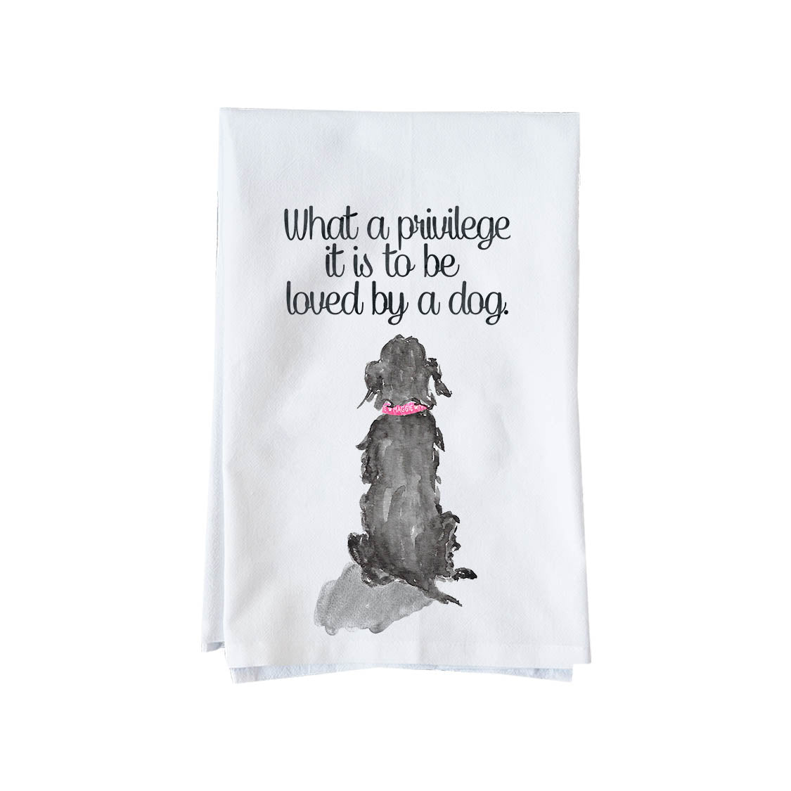 Personalized “To Be Loved by a Dog” Collection – Custom Dog Name Square Pillow, Towel & Magnet