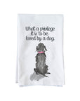 Personalized “To Be Loved by a Dog” Collection – Custom Dog Name Square Pillow, Towel & Magnet