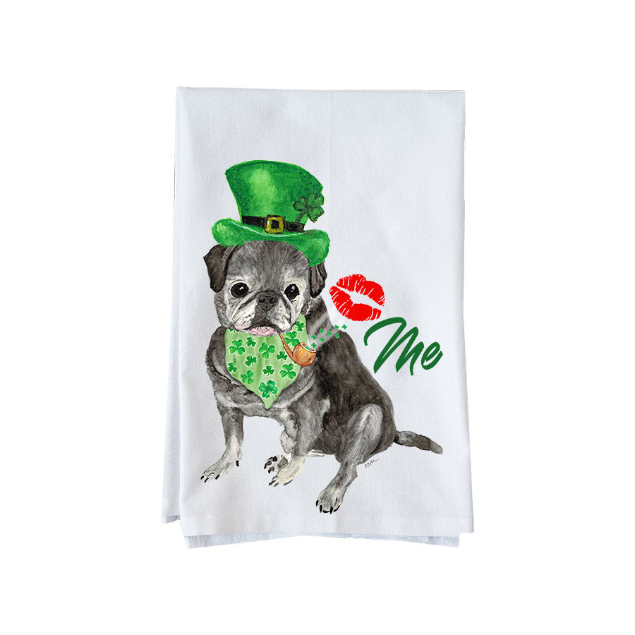 Pug Kiss Me Kitchen Towel