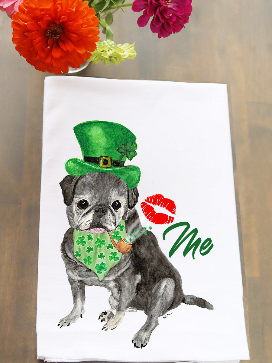 Pug Kiss Me Kitchen Towel