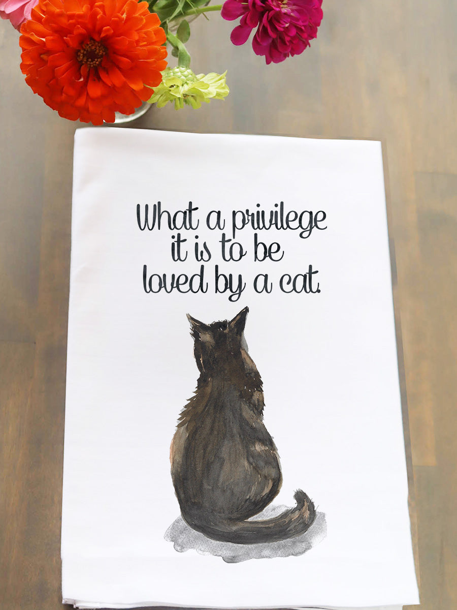 To Be Loved By A Cat Kitchen Towel