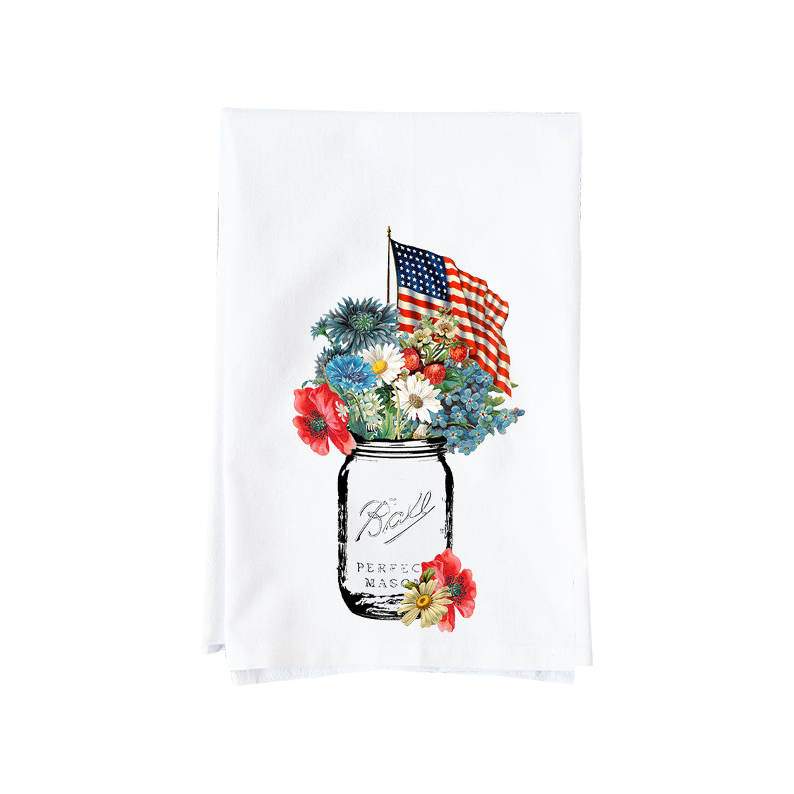 Patriotic Mason Jar Kitchen Towel