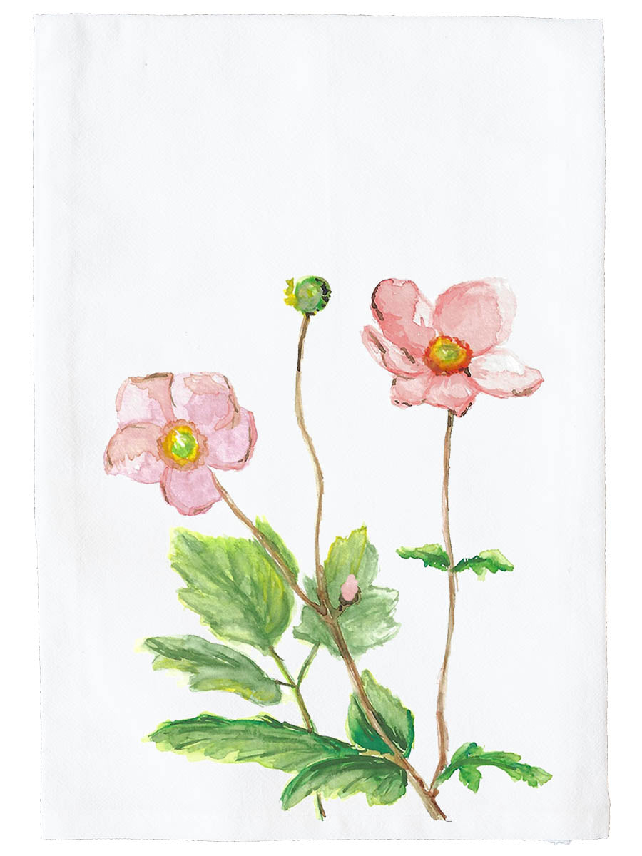 Pink Violets Kitchen Towel