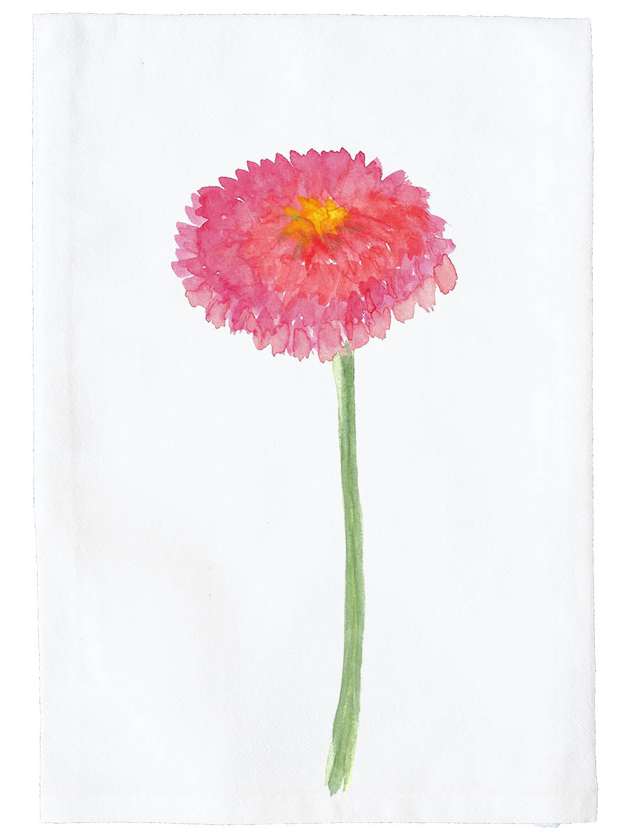 Pink Zinnia Kitchen Towel