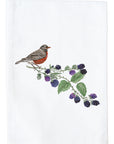 Robin And Blackberries Kitchen Towel