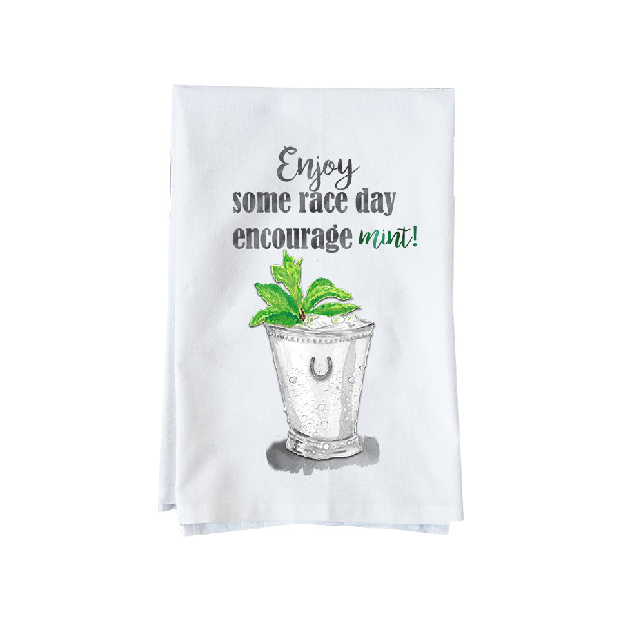 Race Day Encourage mint Derby Kitchen Towel