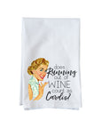 Cardio Running Out of Wine Kitchen Towel