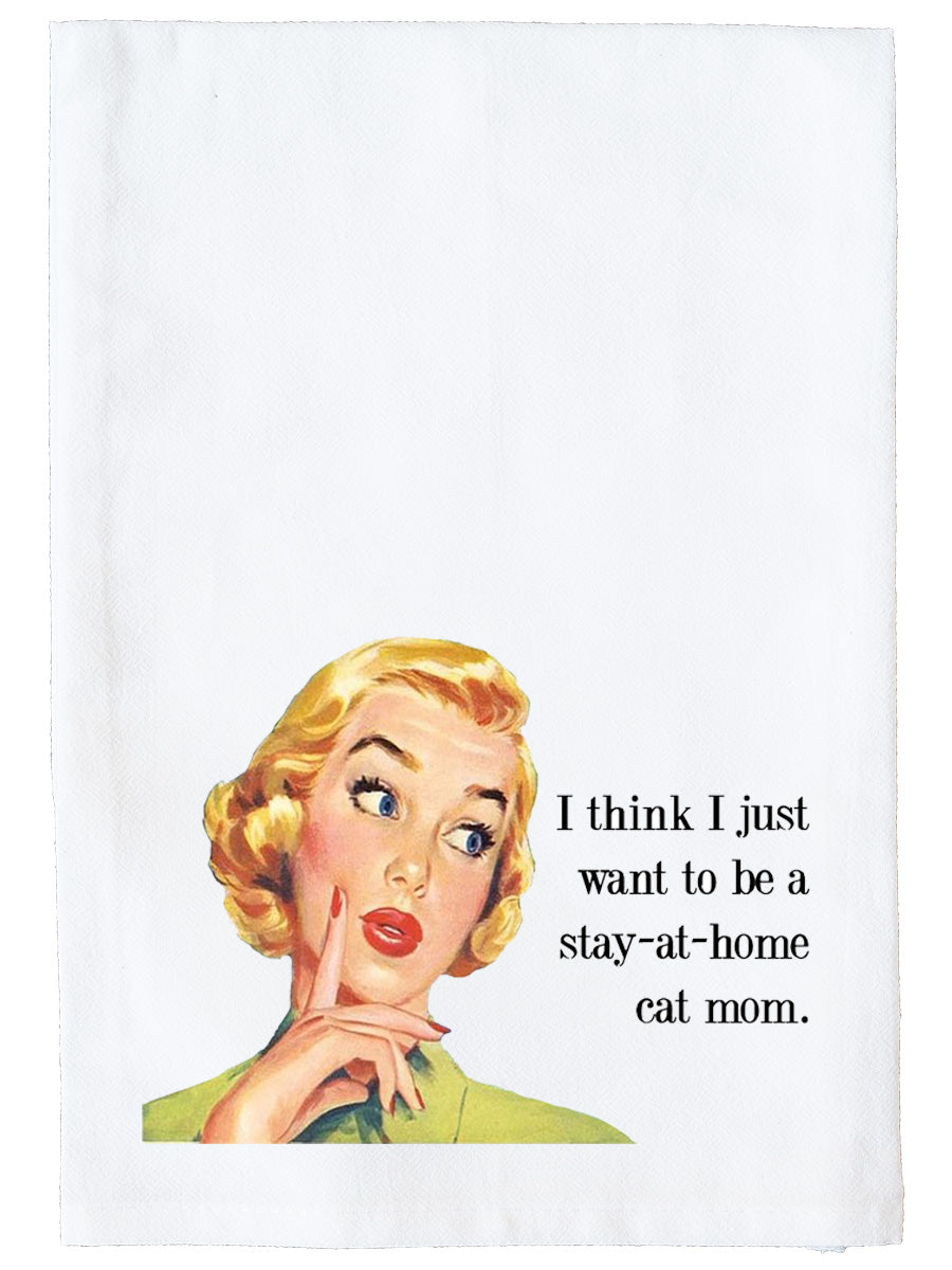 Stay At Home Cat Mom Kitchen Towel