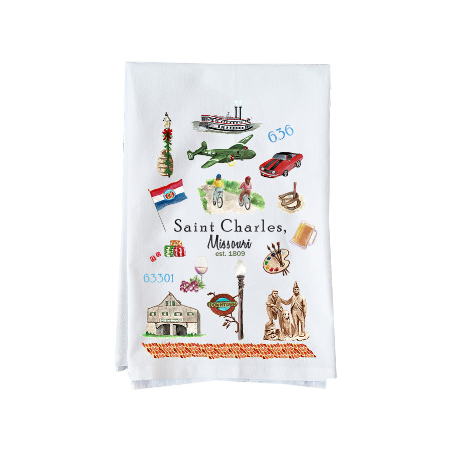 Saint Charles MO Collage Kitchen Towel