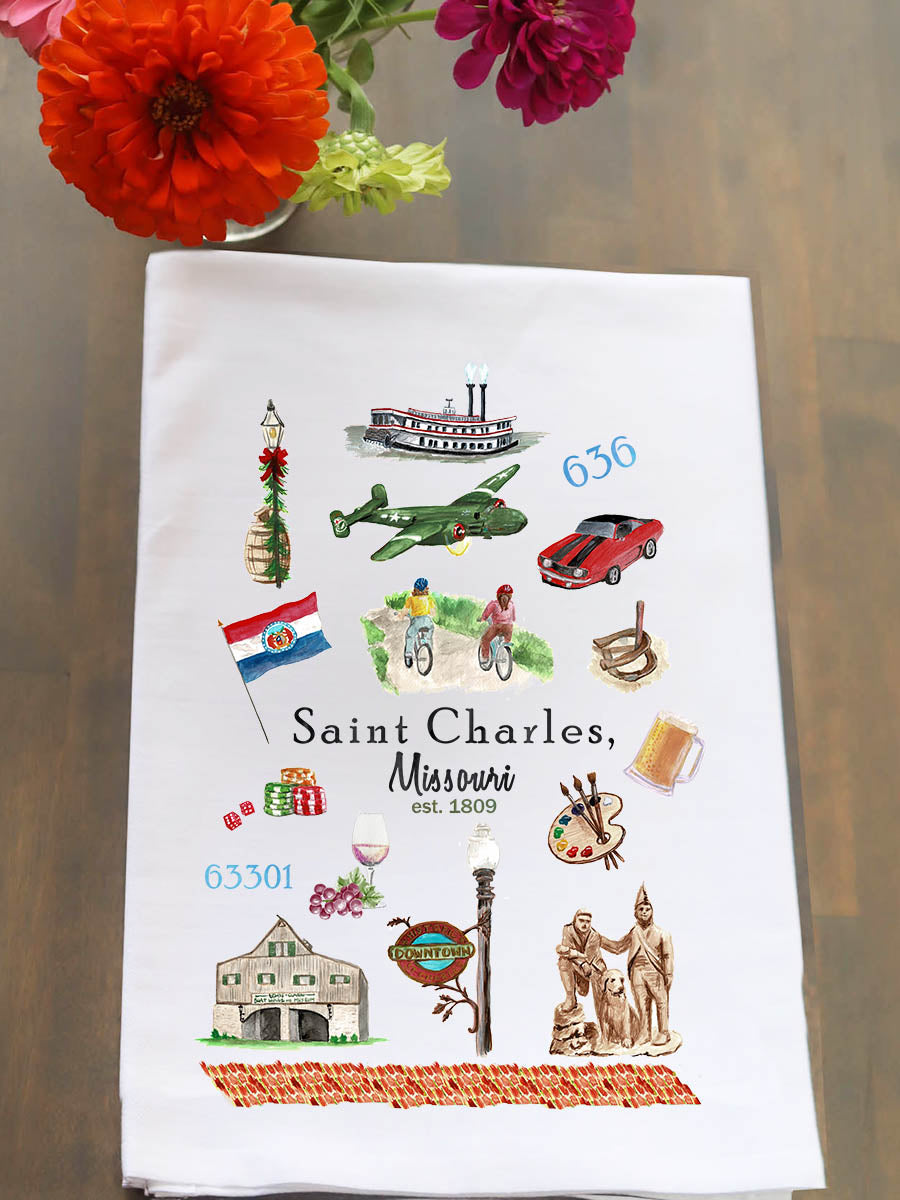 Saint Charles MO Collage Kitchen Towel