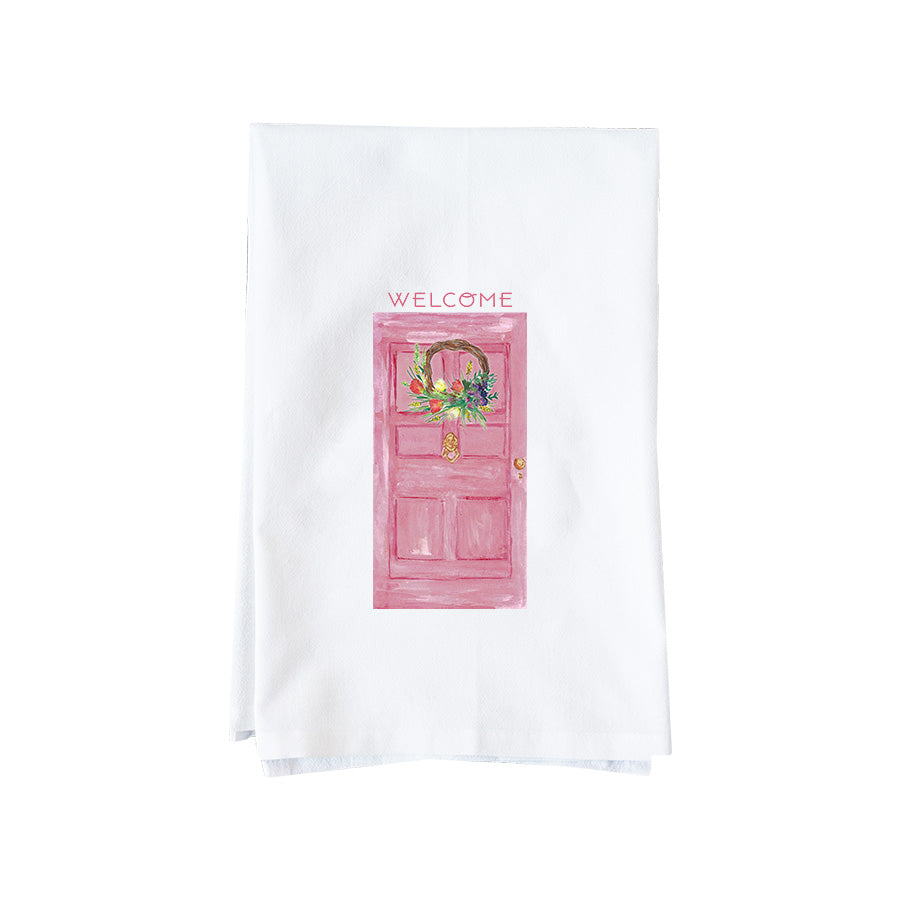 Spring Pink Door Kitchen Towel