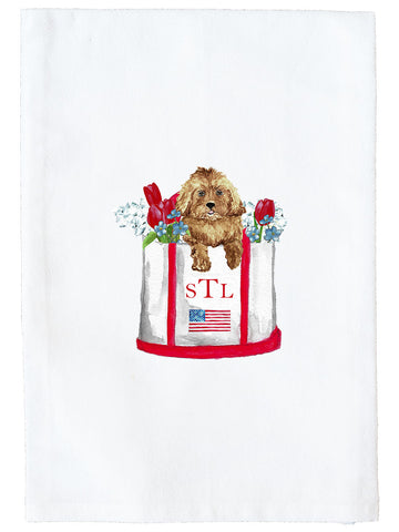 Saint Louis Tote With Flag Kitchen Towel