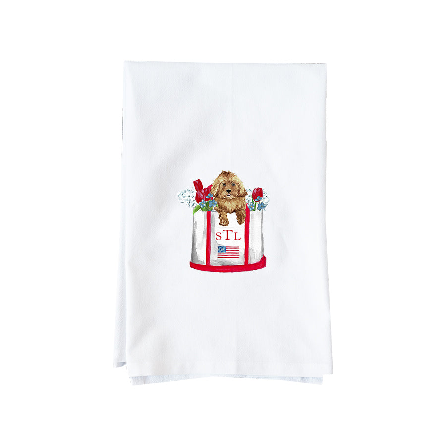 Saint Louis Tote With Flag Kitchen Towel