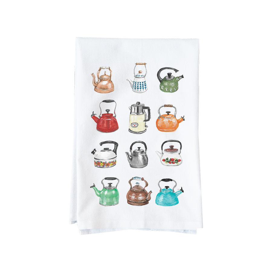 Tea Kettle Collage Kitchen Towel