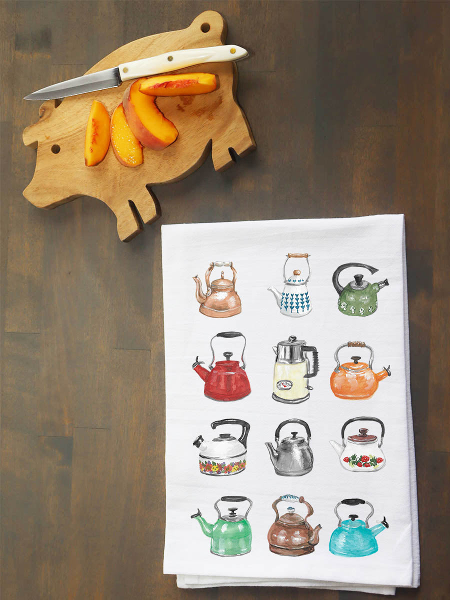 Tea Kettle Collage Kitchen Towel