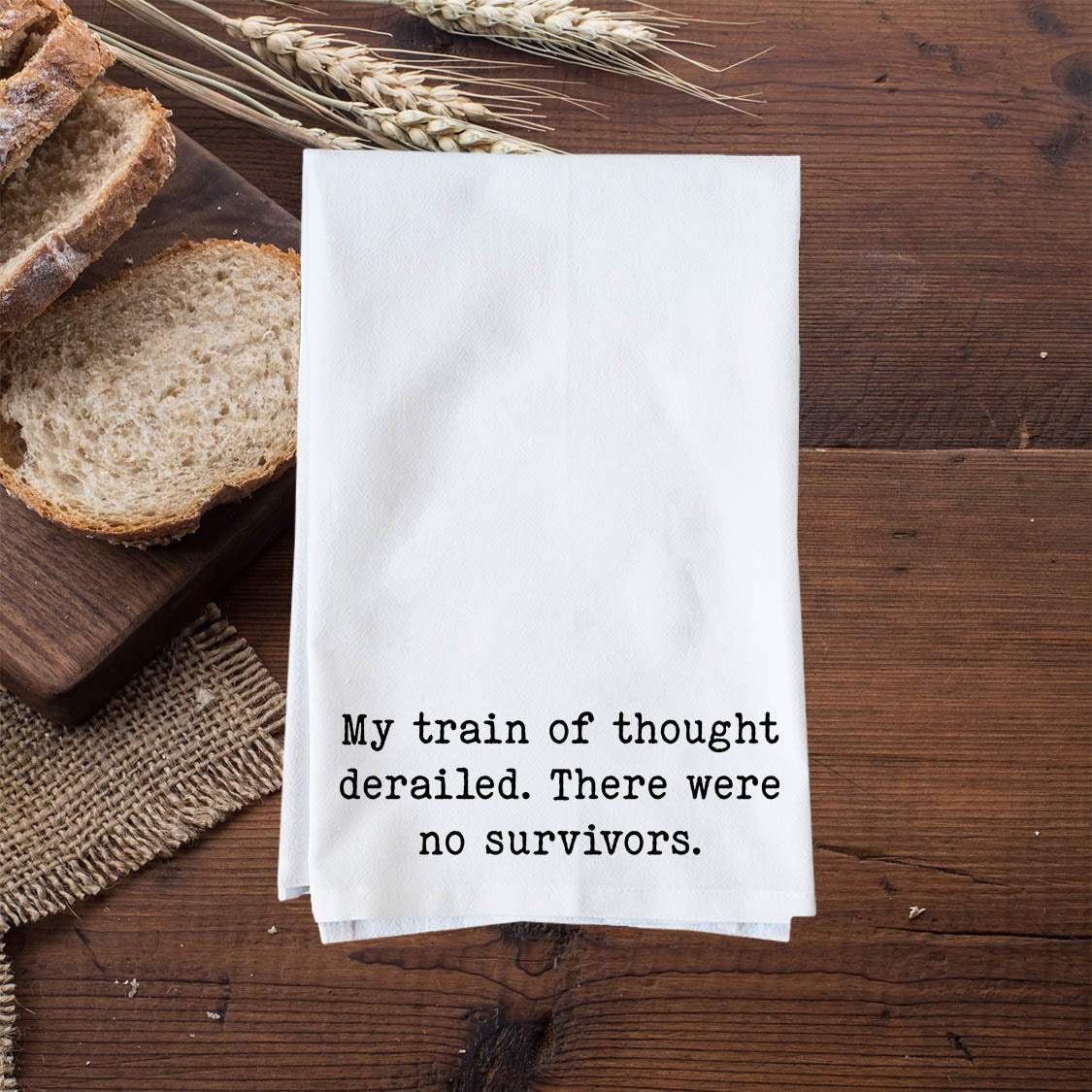 Train of thought derailed Kitchen Towel